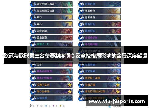 欧冠与欧联第三名参赛制度演变及竞技格局影响的全景深度解读 欧冠与欧联第三名参赛制度演变及竞技格局影响的全景深度解读